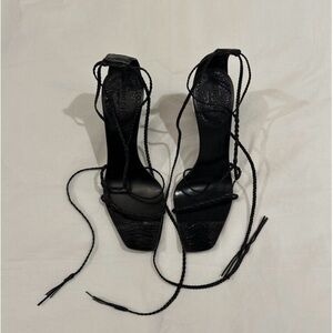 Gucci Women's Braided Leather Strappy High Heel Sandals